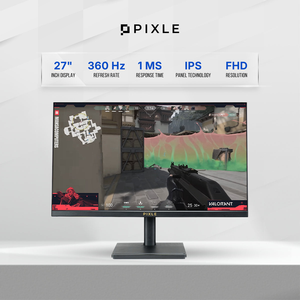 Pixle PX271F1 27&quot; 360 Hz FHD 1080p E-Sports FPS Monitor
